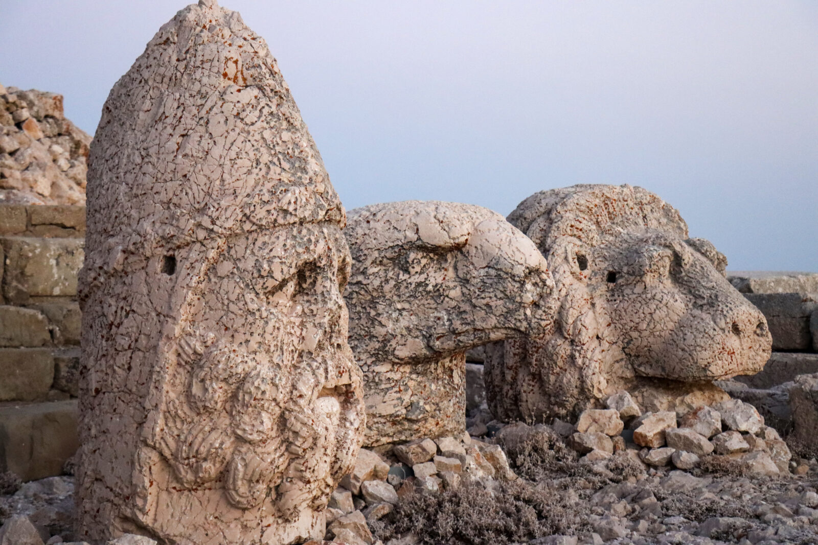 A view of the monuments at Mount Nemrut