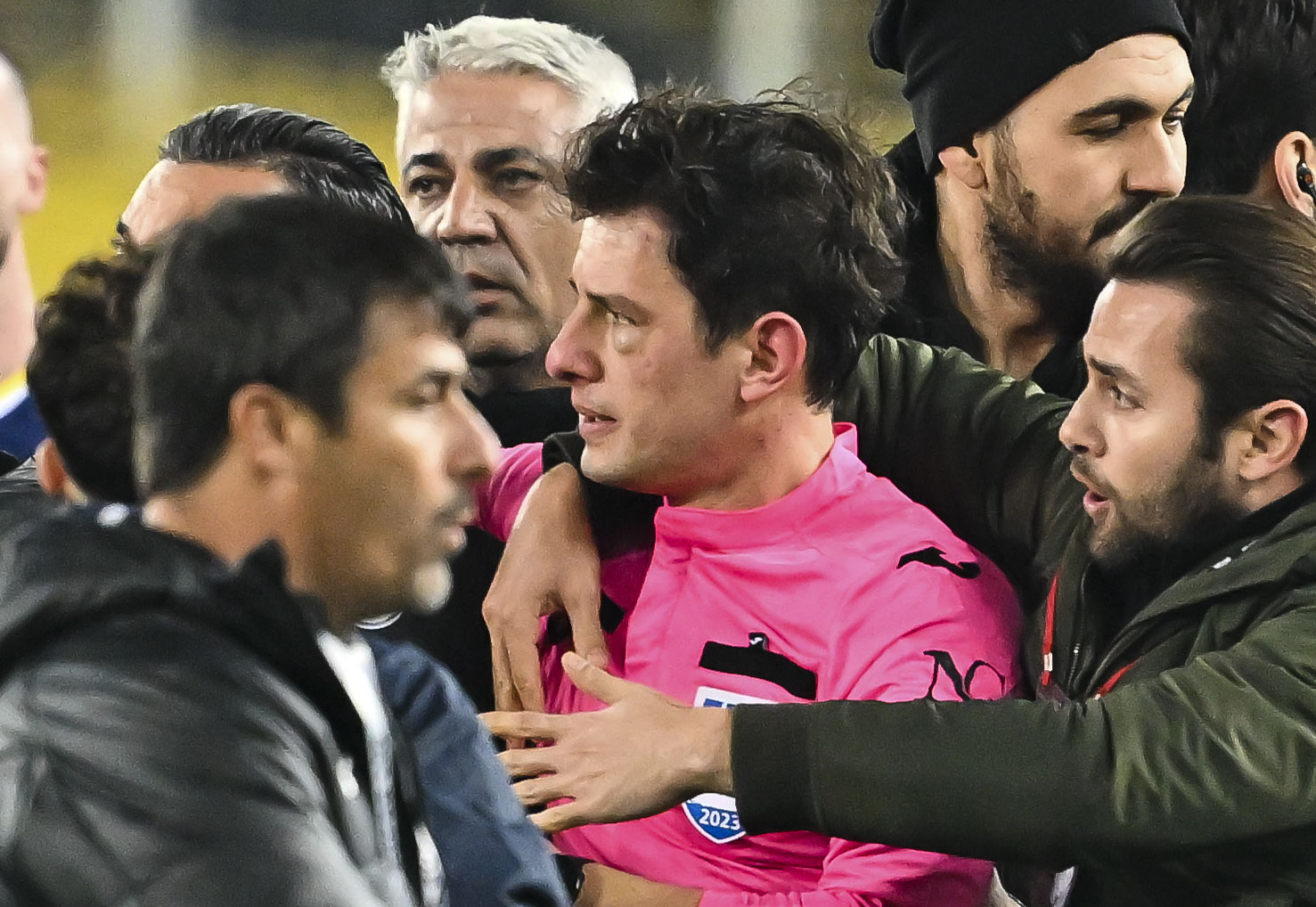 Turkish football club president, referee attack