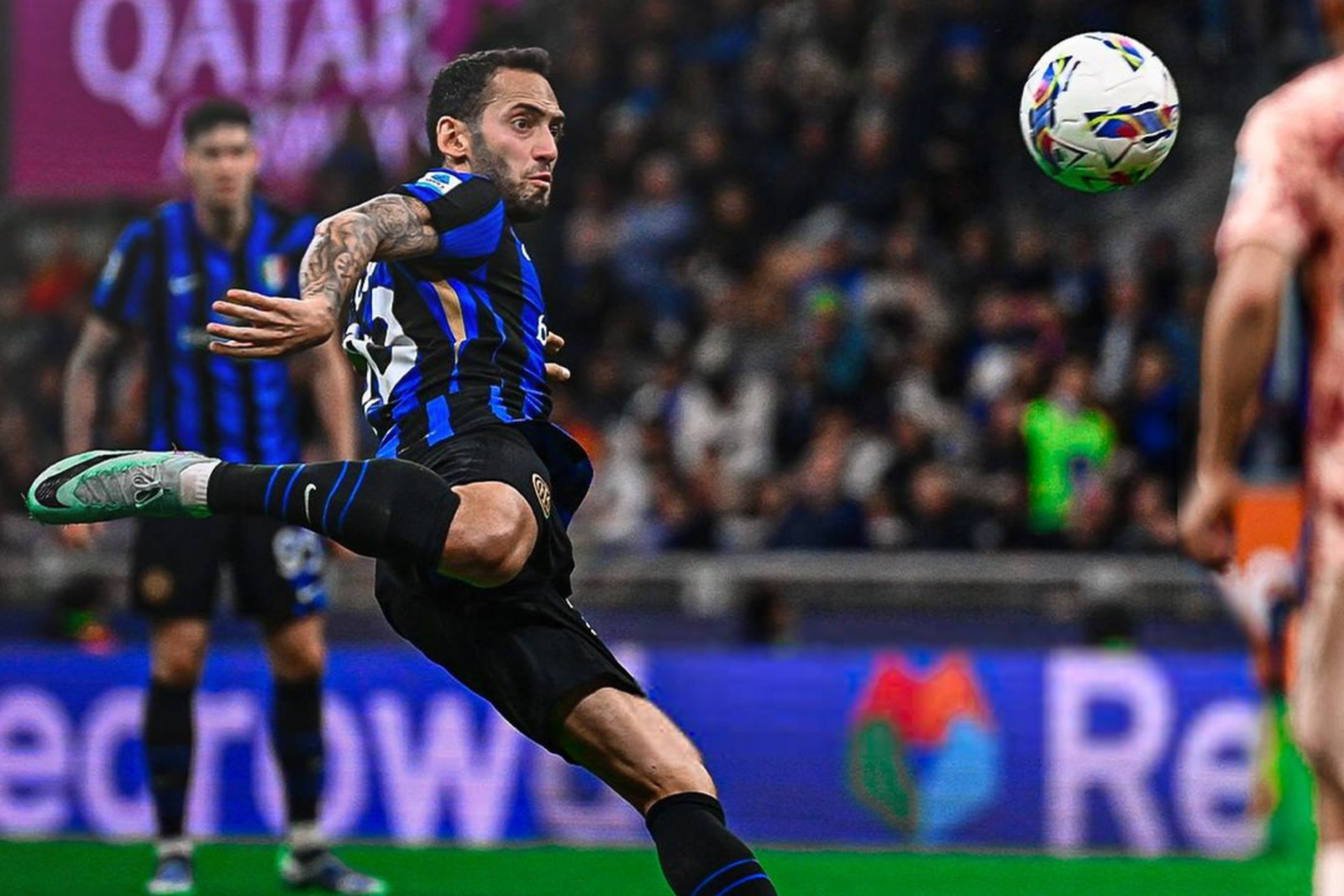Hakan Calhanoglu delivers his signature kick during Inter