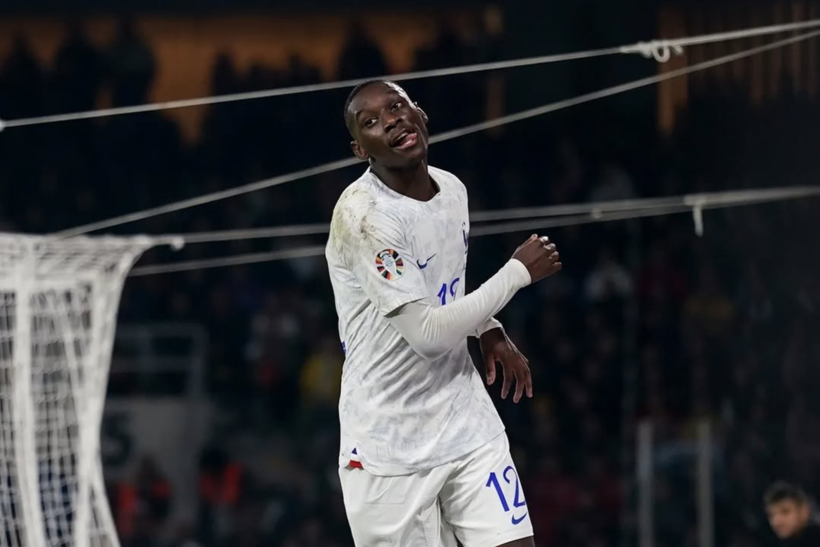 Kolo Muani celebrates scoring during French national team