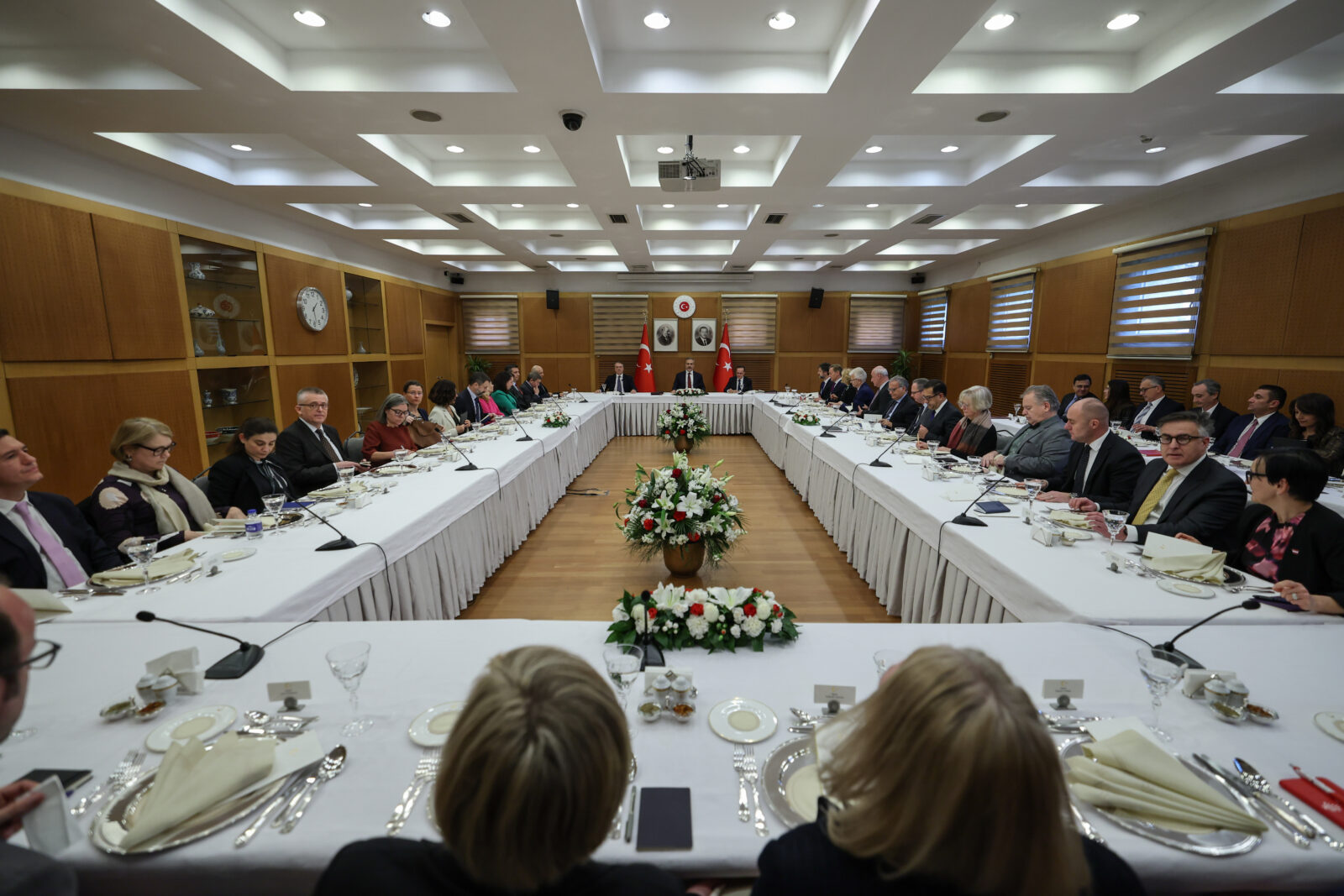 Turkish Foreign Minister Hakan Fidan meets with the Ambassadors of the European Union (EU) member states