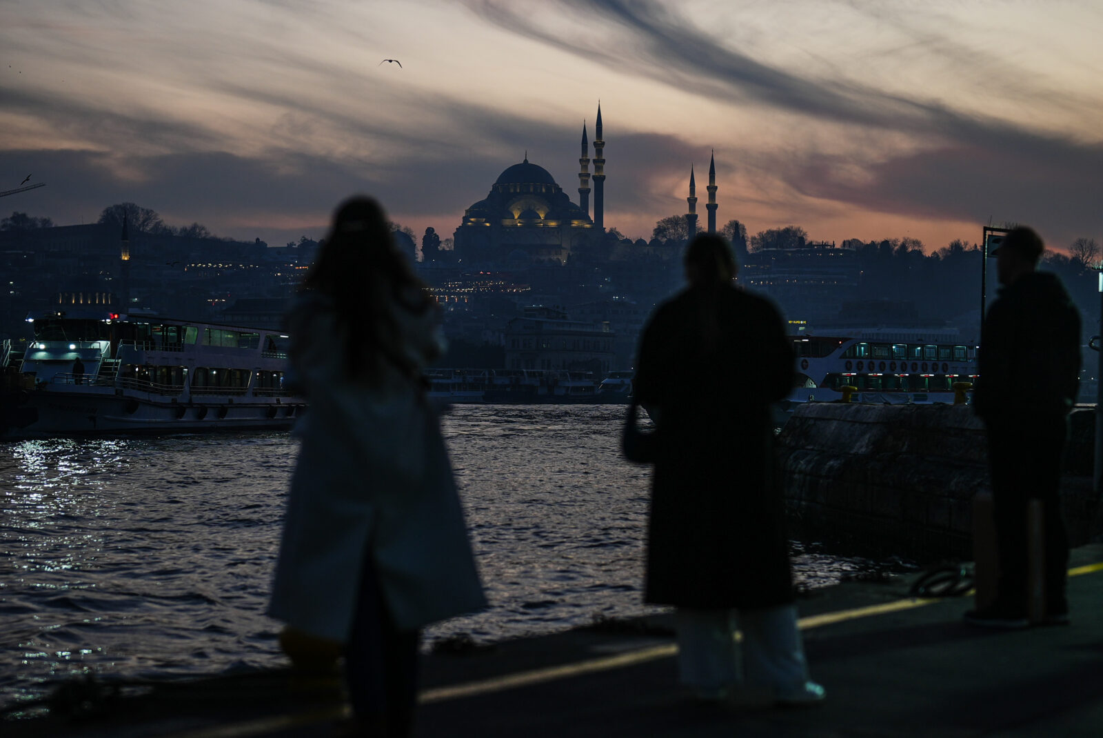 Locals and tourists spent time around the Karakoy - dust storm