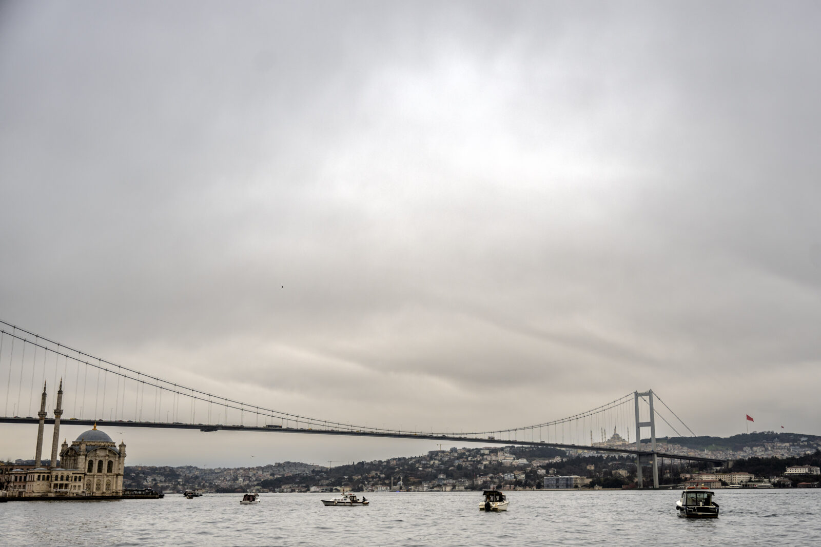 air quality in istanbul - The Bosphorus Bridge stretches across the water, connecting the two sides of Turkey
