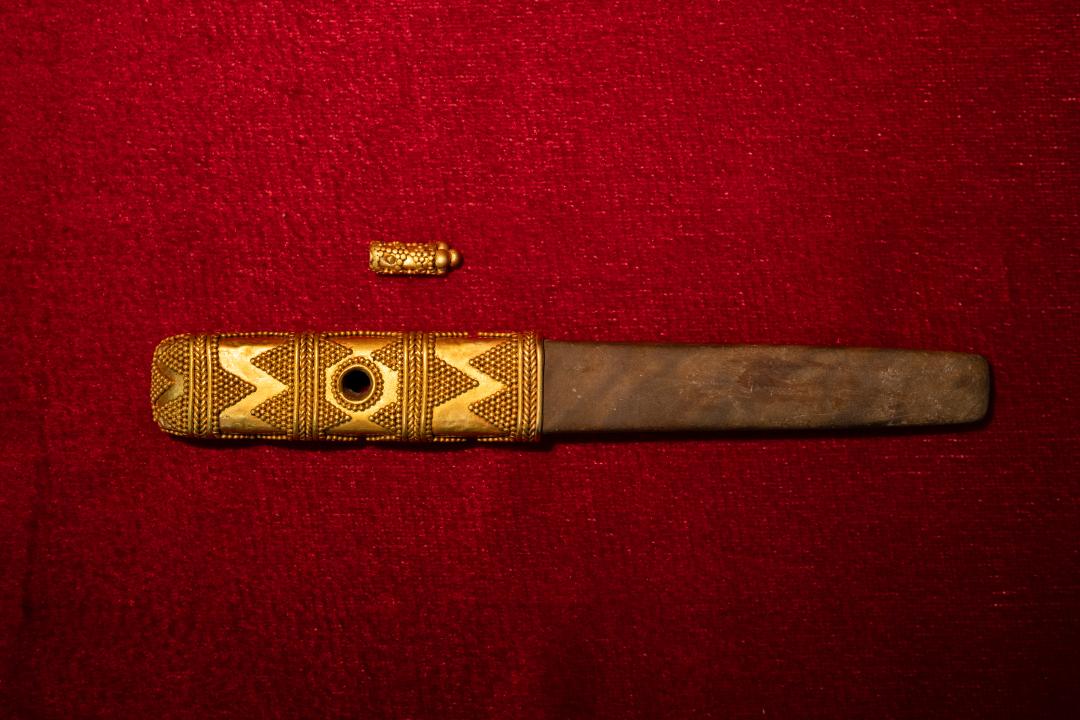 Artifacts from Sarmatian-era burial sites on display at the Atrau Regional History Museum in Kazakhstan