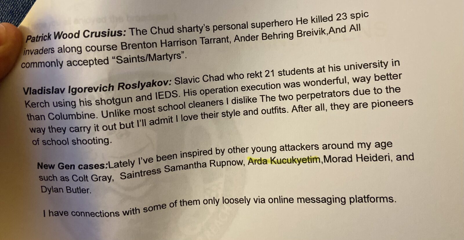 Antioch School shooter Henderson refers to Turkish neo-Nazi in manifesto