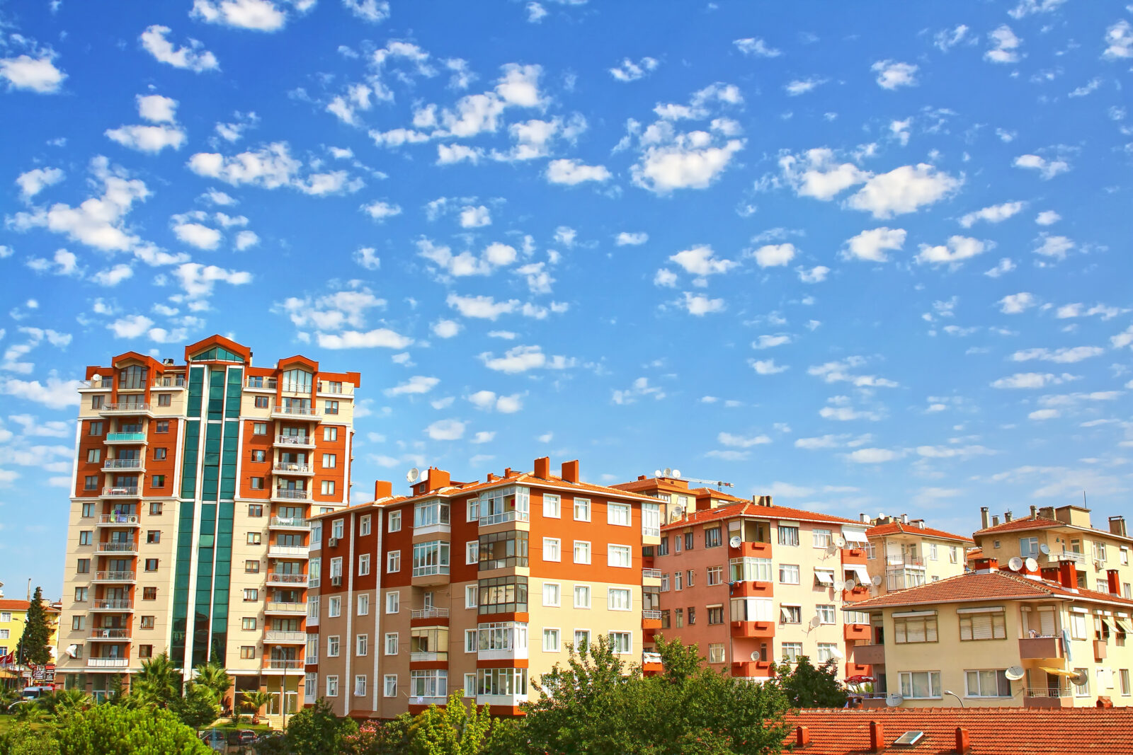 rental payments in istnabul - Multistoried living block of flats. Residential apartment buildings. Suburban accommodation.