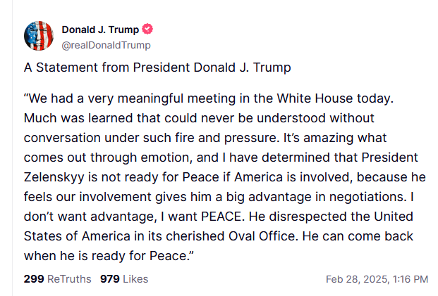 Screenshot shows U.S. President Trump