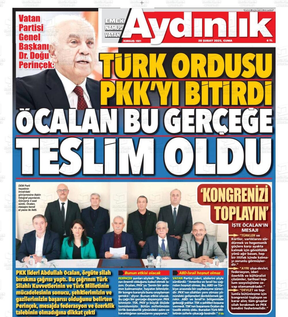 How Turkish media covered Ocalan's historic call for PKK terrorist group dissolution
