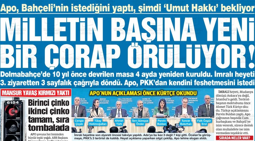 How Turkish media covered Ocalan's historic call for PKK terrorist group dissolution