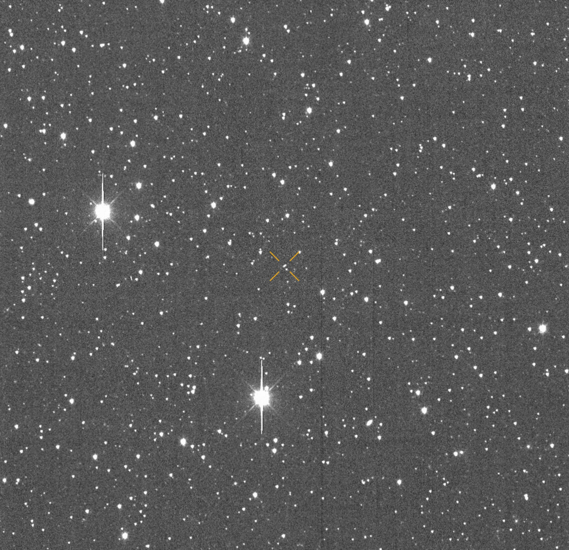 The movement of asteroid 2024 YR4 observed over one hour on December 27, 2024, by the University of Hawaii’s asteroid impact alert system.