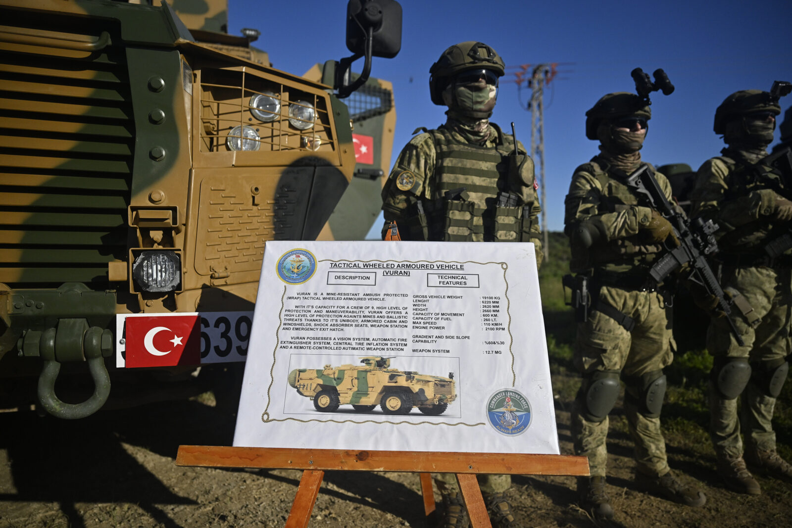 Turkish soldiers showcasing the BMC VURAN