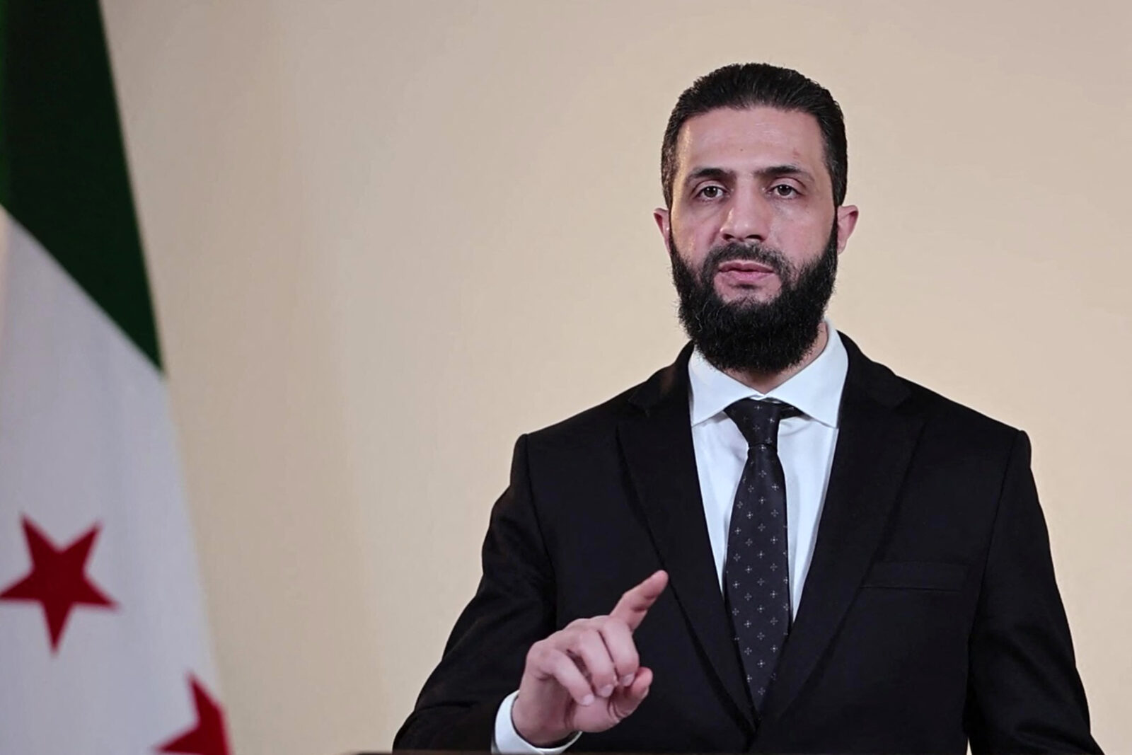 This grab from a handout video statement released by the Syrian Presidency shows Syria
