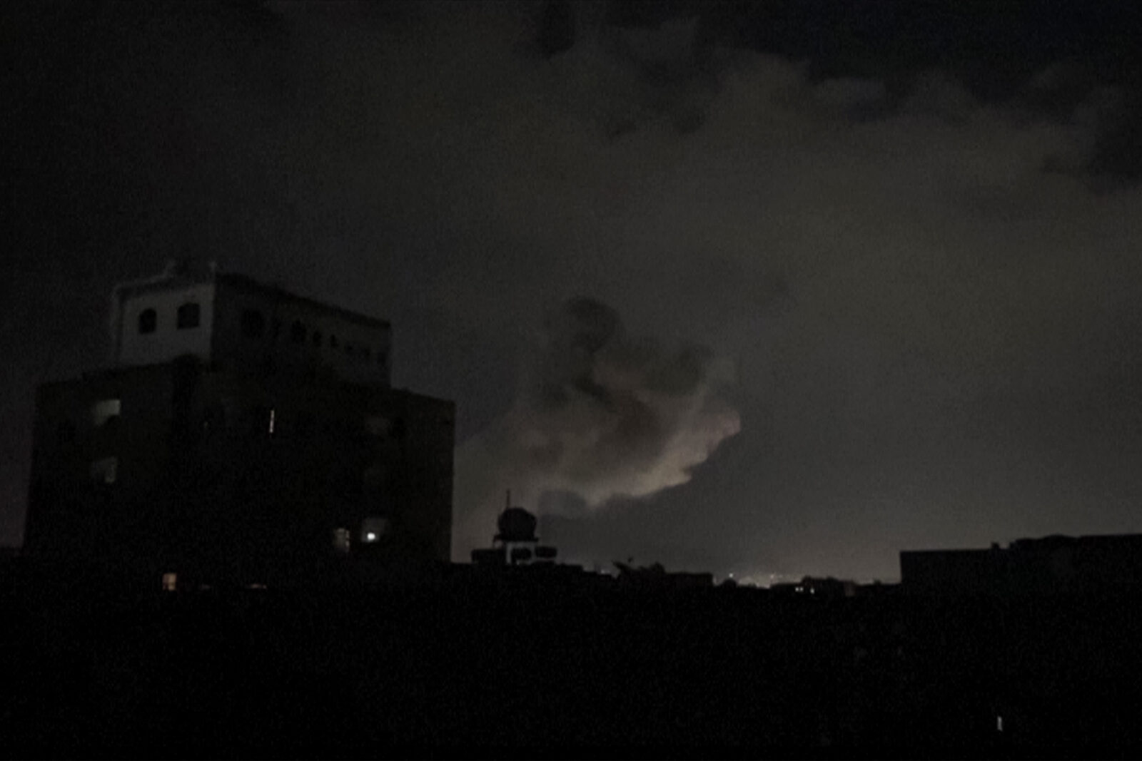 Footage shows smoke plumes rising following bombardment on Yemen