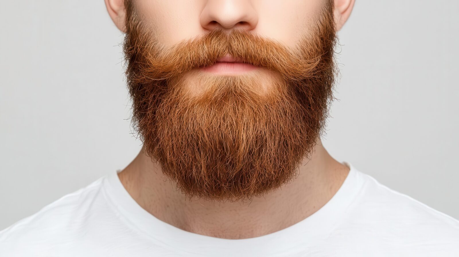 Close-up of a man with a well-groomed beard and mustache.