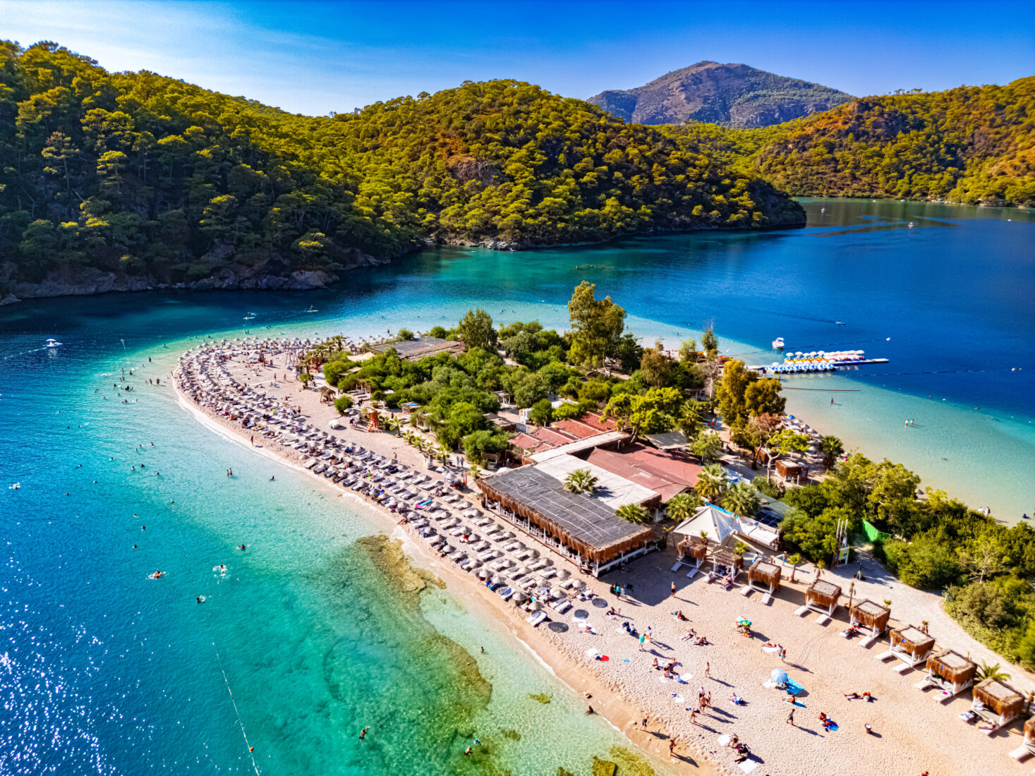 Aerial view of Oludeniz in district of Fethiye, Mugla, Turkey