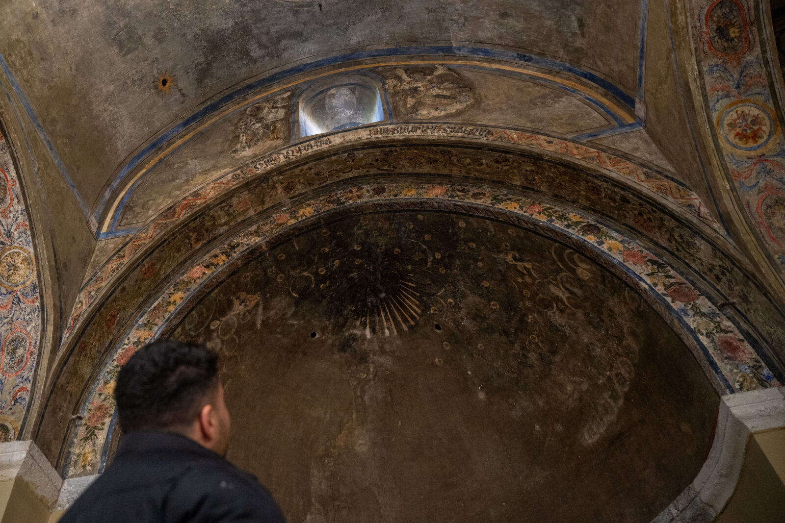 Frescoes inside the Cesmeli Church in Karaman, Turkey