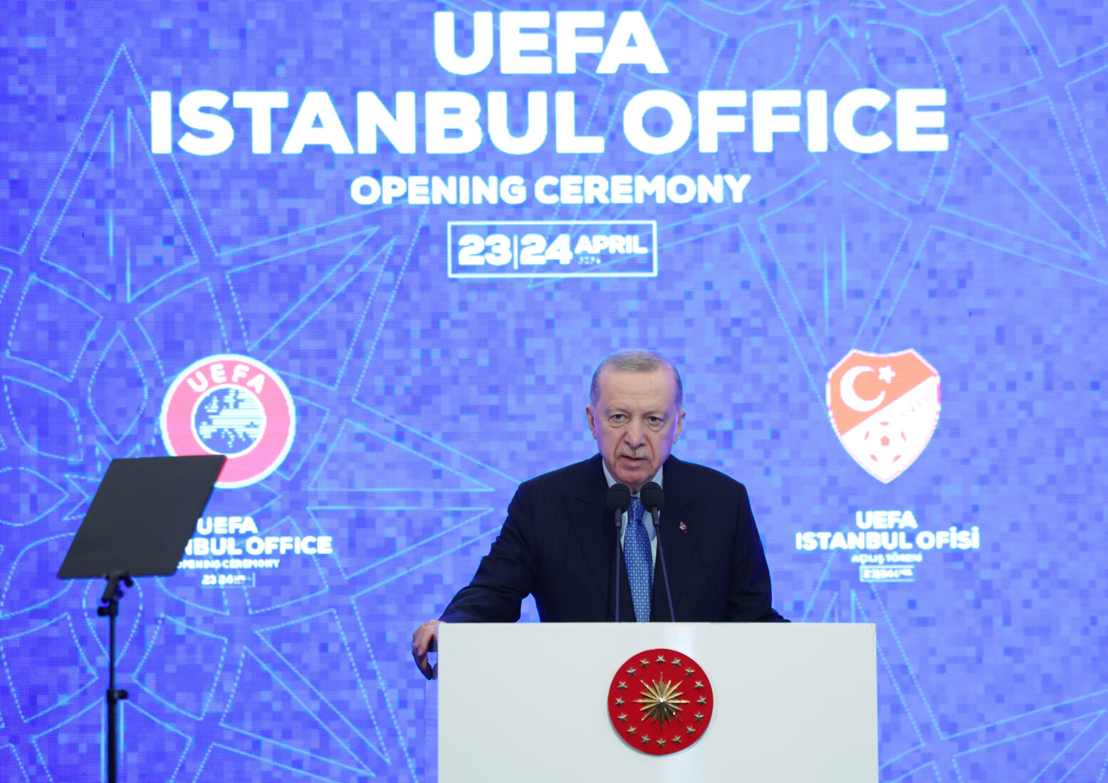 President Erdogan opens UEFA Istanbul Office