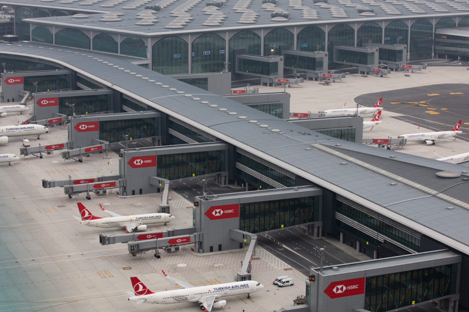 Turkish Airlines planes is waiting in park position