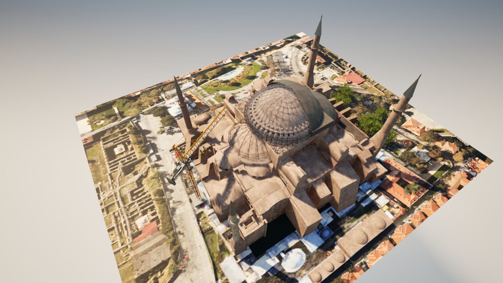 project illustration of the extensive dome restoration at Hagia Sophia