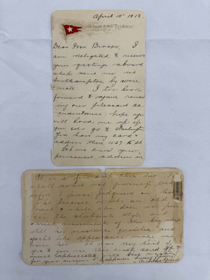 A letter written by one of the Titanic