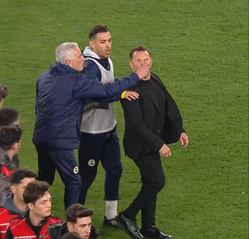Fenerbahce's Jose Mourinho attacks Galatasaray's headcoach as cup clash turns chaotic