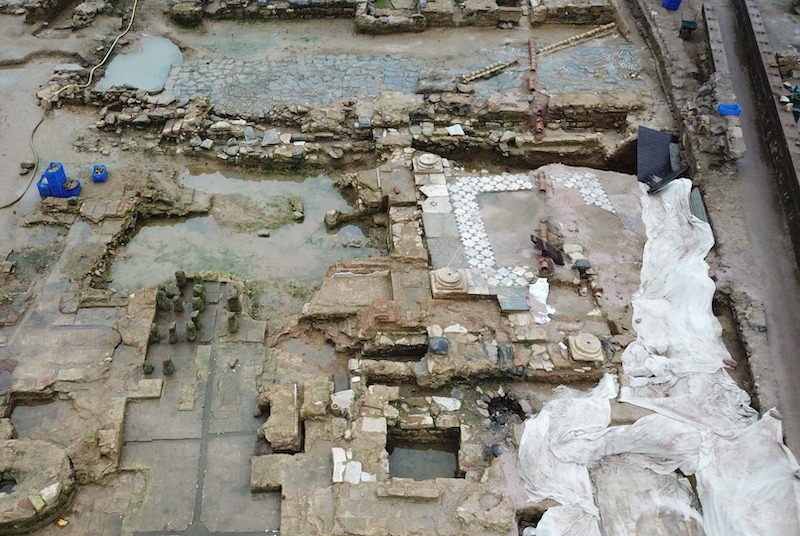 Aerial view of a church discovered at Haydarpasa Train Station, Istanbul.