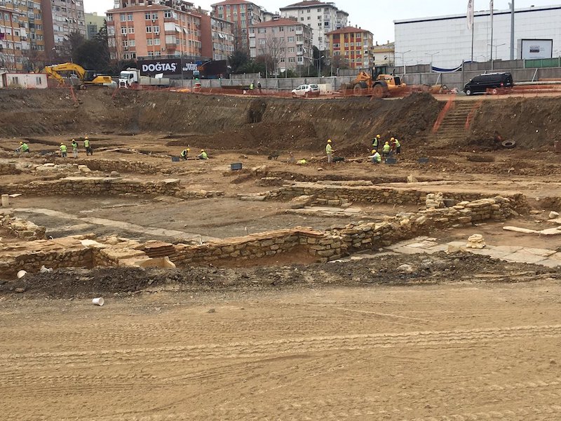 Ancient street unearthed next to Nautilus Shopping Mall in Kadikoy, Istanbul.